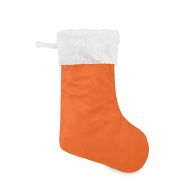 xigua 1 Pack Christmas Stocking, Plain Red-Orange Solid Color Xmas Stockings Fireplace Decoration Hanging Ornament 17.7 Inch