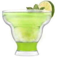 [아마존베스트]HOST Freeze Stemless Insulated Frozen Cocktail Plastic Cups, 12 oz, Green Margarita Glass - Set of 1
