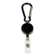 Cosco MyID Carabiner Reel for ID Badge Holders, Key Cards and ID Cards, Black Anodized Metal (075024)