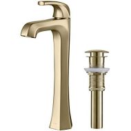 Kraus KVF-1210BG-2PK Esta Vessel Bathroom Faucet with Pop-Up Drain, Brushed Gold