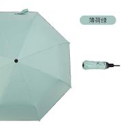ZZSIccc Parasol Solid Color Tri-Fold Umbrella Folding Sunscreen Umbrella A Light Green