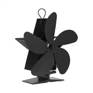 Ladieshow 5 Blade Fireplace Fan Stove Fan Eco Friendly Circulate Heat Powered Wood Stove Fan for Wood Stove Fireplace