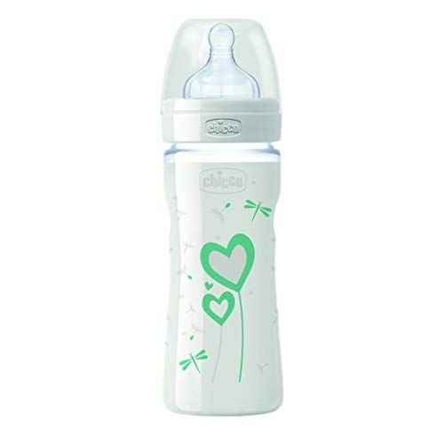 치코 Chicco Baby Bottle and Glass Wellbeing Silicon Unisex 240ml + 0Mesi