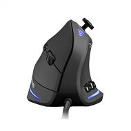 Hangang Vertical Mouse Wired Mouse Ergonomic RBG Gaming Upright Optical Mice with 11 Programmable Buttons 5-Way Rocker 10000 Max DPI Gaming Mouse for Gamer/PC/Laptop/Computer