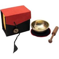 [아마존베스트]Klangschalen-Center 5078 Mini Singing Bowl in Colourful Gift Box with Black Base and Wooden Clapper Black / Red
