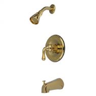 Kingston Brass KB1632 Magellan Tub and Shower Faucet with Single Lever Handle, Polished Brass