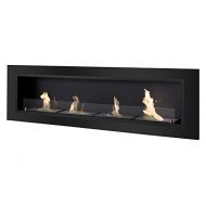 Black in-Wall Ventless Ethanol Fireplace - Accalia Ignis