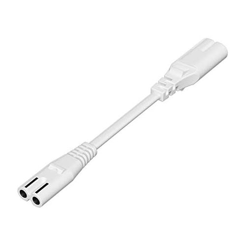  [아마존베스트]ledscom.de 15 cm Euro 8 Feed-Through Cable C7 to C8 Small Device Plug White