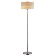 Lite Source LSF-80751PS Relaxar Floor Lamp, 16.25 x 16.25 x 13.25, Polished Steel Finish/Two-Tone Textured Fabric Shade