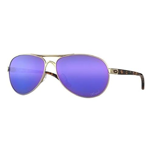 오클리 [아마존베스트]Oakley Feedback OO4079 407918 59M Polished Gold/Violet Iridium Polarized Sunglasses For Men For Women+BUNDLE with Oakley Accessory Leash Kit: Sports & Outdoors