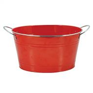 [아마존베스트]Twine Big Red Galvanized metal tub drink bucket, country home patio party decor and supplies, beverage holder, 4.5 gallon