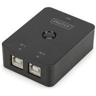 [아마존베스트]DIGITUS USB 2.0 sharing switch - 2 PCs - only 1 device - USB switch at the touch of a button - Win 10 / 8 / 7 - Mac OS - black