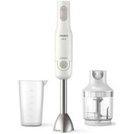 Philips Hand Blender HR2542/00, Daily+ Collection, 700 W, ProMix Technology, 2 Speed Settings + Turbo, Splash Guard Bell, Metal Rod, Compact Chopper, Cup