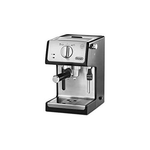 드롱기 De’Longhi DeLonghi ECP 35.31 Espresso Filter Machine / Filter Holder with Aluminium Finish / Milk Foam Nozzle / Filter Insert for 1 or 2 Espresso Cups / Also Suitable for Pods / Black and Si