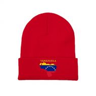 GERCASE Venezuela Flag Map Red Beanie Adults Unisex Men Womens Kids Cuffed Plain Skull Knit Hat Cap