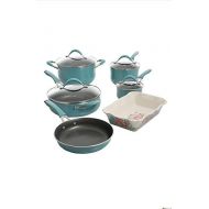 The Pioneer Woman Vintage Speckle 10 Piece Non-Stick Pre-Seasoned Cookware Set: Kitchen & Dining