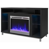 Pemberly Row Fireplace TV Stand for TVs up to 48 in Black Oak