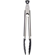 KitchenAid Gourmet Silicone Tipped Stainless Steel Tongs, 13.5 Inch, Black