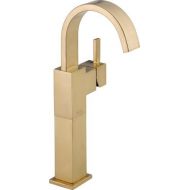 Delta Faucet Vero Vessel Sink Faucet, Single Hole Bathroom Faucet, Gold Bathroom Faucet, Single Handle Bathroom Faucet, Champagne Bronze 753LF-CZ
