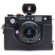 Leica CL (Film Camera) Case, BolinUS Handmade Genuine Real Leather Half Camera Case Bag Cover for Leica CL (Film Camera) Camera with Hand Strap (Black)