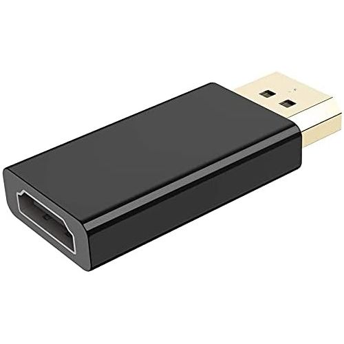  Displayport to HDMI Adapter (2Pack) , KUXIYAN 1080P Gold Plated Dp to HDMI Converter Male to Female 1.3V Black