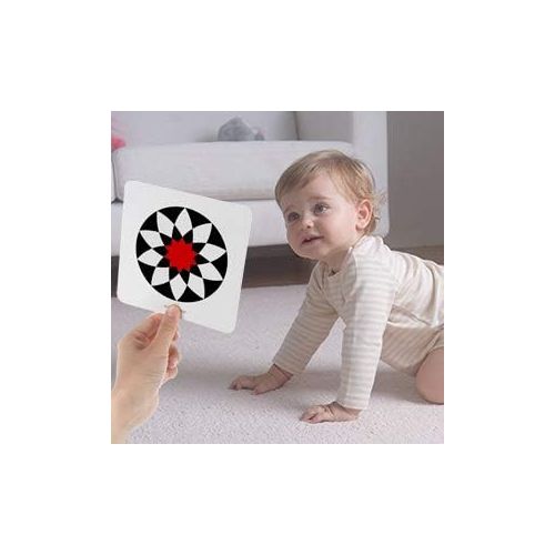  [아마존베스트]beiens High Contrast Baby Flashcard, 80 PCs 160 Page Black White Colorful Visual Stimulation Learning Activity Card for Babies Ages 0-36 Months, 5.5 x 5.5 Educational Newborn Infan
