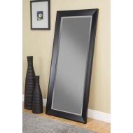 Full Length Mirror Standing - Black Polystyrene 3.5 Bevel Style Frame - for Your Elegant Viewing Angle