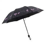 ZZSIccc Parasol Flamingo Uv Protection Three Folding Rain Umbrella U