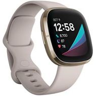 [아마존베스트]Fitbit Sense Advanced Smartwatch with Tools for Heart Health, Stress Management & Skin Temperature Trends, White/Gold, One Size (S & L Bands Included)