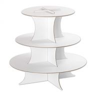Andaz Press 3 Tier Cupcake Stand, Round Cupcake Board, Holds 20 Standard Size Cupcake Liners, Disposable Cupcake Holder, Serving Platter, for Birthday, Wedding, Bridal Shower, Baby