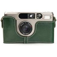 TP Original Handmade Genuine Real Leather Half Camera Case Bag Cover for Contax T2 Green Color