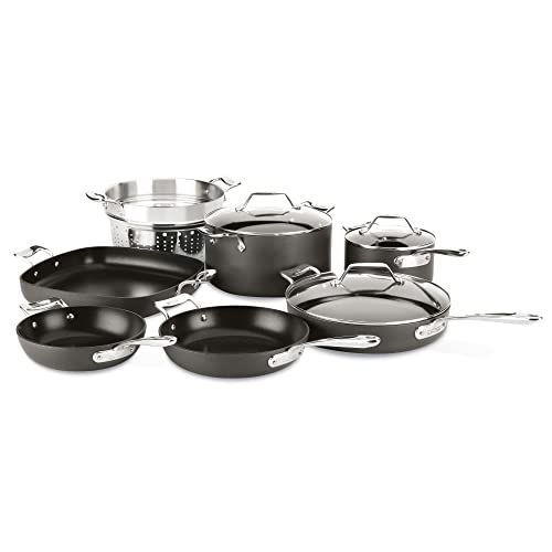  All-Clad H911SA64 Essentials Nonstick Cookware set, 10 Piece, Grey
