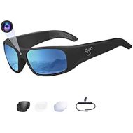 OhO sunshine 32GB Water Resistance Video Sunglasses,Xtreme Sporting 1080 HD Video Recording Camera and Polarized UV400 Protection Safety Lenses.