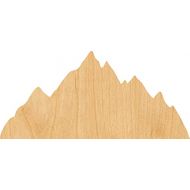 2 Mountain Range Laser Cut Out Wood Shape Craft Supply 4 Inch