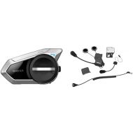 Sena 50S Motorcycle Jog Dial Communication Bluetooth Headset w/Sound by Harman Kardon Integrated Mesh Intercom System (Dual) and Universal Helmet Clamp Kit for CB/Audio of Harley-Davidson