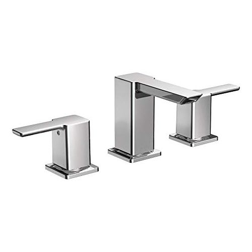  Moen TS6720 90 Degree Two-Handle 8 in. Widespread Bathroom Faucet Trim Kit, Valve Required, Chrome