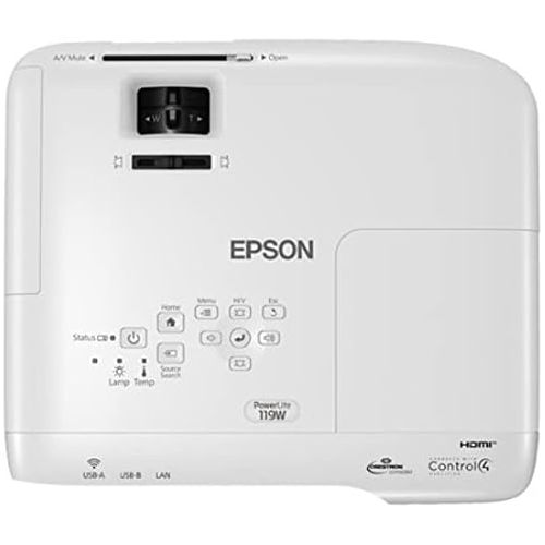 엡손 Epson, EPSV11H985020, PowerLite 119W 3LCD WXGA Classroom Projector with Dual HDMI, 1 Each