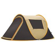 YSHCA Pop Up Tent, Automatic Instant Tent 3-4 Person Camping Tent Easy Set Up Sun Shelter Great for Camping/Backpacking/Hiking & Outdoor Music Festivals,Coffee Color