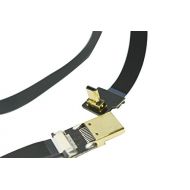 Permanent Flat Slim FPV HDMI Cable Micro HDMI Male 90 Degree to Standard HDMI Male Full Size HDMI Normal HDMI Compatible with Gopro Sony Alpha sonyA7RII A7SII A9 A6500 A6300（NOT for A6000 Bl