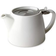 FORLIFE Stump Teapot with SLS Lid and Infuser, 18-Ounce, White