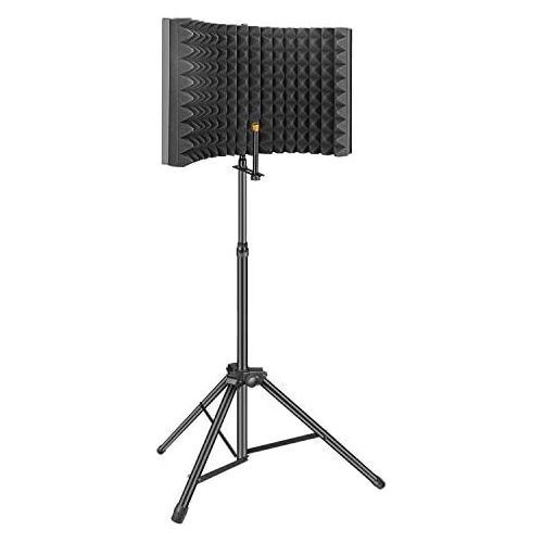  [아마존베스트]Aokeo Microphone pop filter sound-absorbing microphone insulation shield, adjustable microphone insulation shield, vocal recording panel, windshield windscreen (AO-302 with holder)