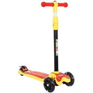 Kinder Roller Dreiradscooter Roller 2-6-8-12 Vierrad-Blitz-Schaukel-Pendelauto fuer Kinder FANJIANI (Farbe : Rot)