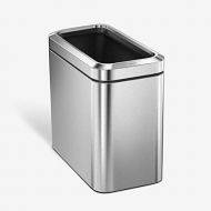 simplehuman 25 Liter / 6.6 Gallon Slim Open Commercial Trash Can, Brushed Stainless Steel