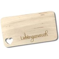 [아마존베스트]Die Geschenke Manufaktur Breakfast Tray Chopping Board Wooden Boards Favourite Person Alder With Cut-Out Design