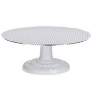 Ateco 612-PB Revolving Cake Decorating Stand, Aluminum Turntable and Cast Iron Base with Non-Slip Pad, 12-Inch