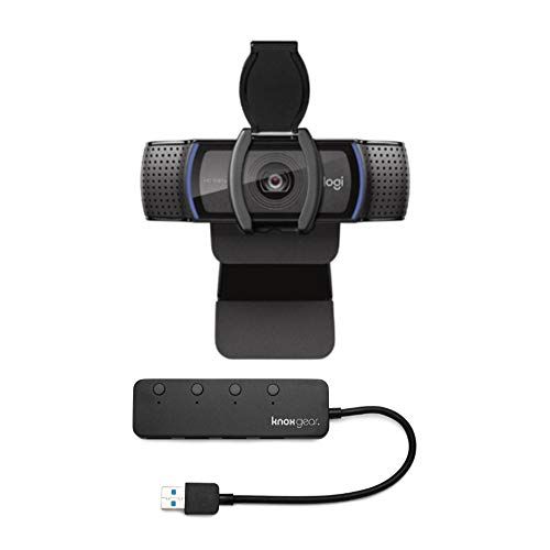 로지텍 Logitech C920S HD Pro Webcam with Privacy Shutter Bundle with 4-Port 3.0 USB Hub (2 Items)