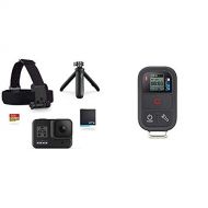 GoPro Hero8 Action Camera Holiday Bundle with Remote Includes Camera, Shorty Handle, Headstrap, 32GB SD Card, Remote, and 2 Batteries