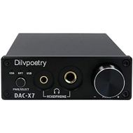 [아마존베스트]Dilvpoetry X7 DAC Headphone Amplifier HiFi Decoder Coaxial / Optical / USB Mini Desktop Digital Analogue Converter (Black)