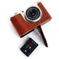 TP Original Handmade Genuine Real Leather Half Camera Case Bag Cover for FUJIFILM X-F10 XF10 Rufous Color