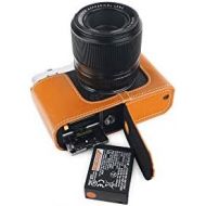 TP Original Handmade Genuine Real Leather Half Camera Case Bag Cover for FUJIFILM X-E4 XE4 Sandy Brown Color